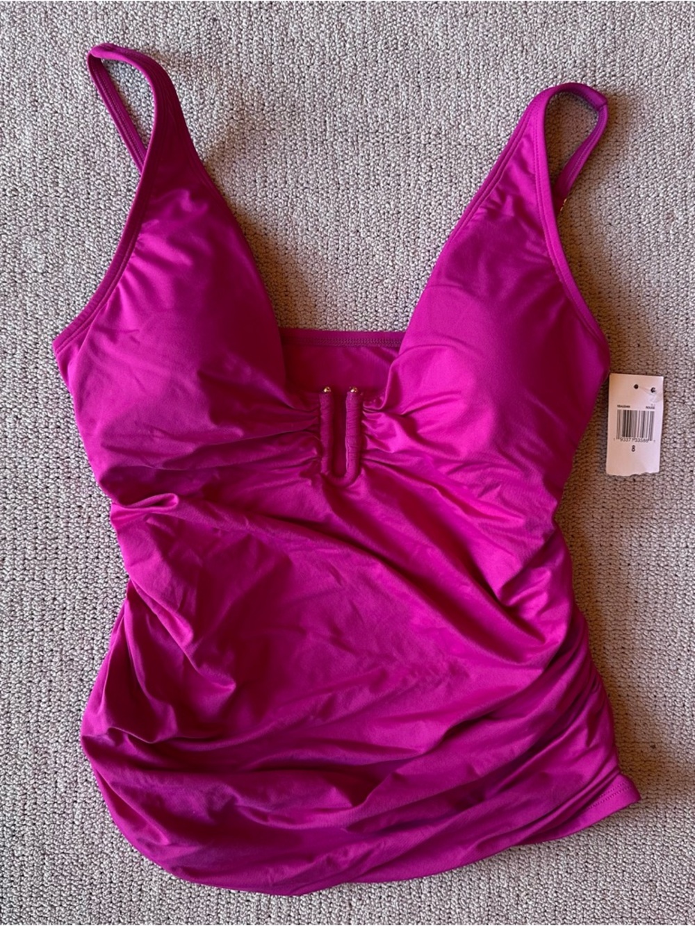 Bleu Rod Beattie Hot Pink Swim Top with Tag Size 8